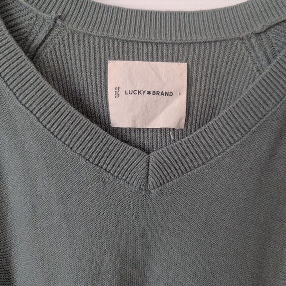 Lucky Brand Green V-Neck Pullover Sweater | Women’s Small | Cashmere Blend - Picture 2 of 4